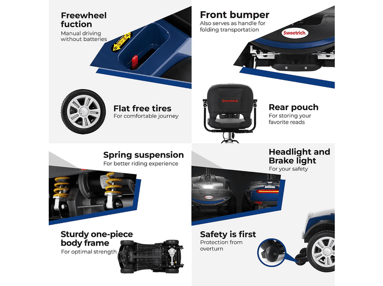 SWEETRICH S1 Sport-Azul — Scooter eléctrico para adultos, vista 8