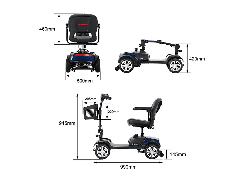 SWEETRICH S1 Sport-Azul — Scooter eléctrico para adultos, vista 10