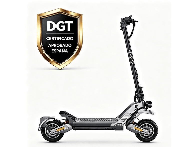 ENGWE Y1000 VMP-Plata — Patinete eléctrico, Pot. máx. 2400 W, Carga máx. 120 kg, 22500 mAh