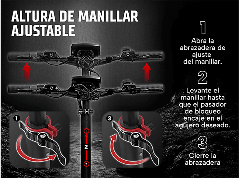 ZWHEEL ZWolf — Patinete eléctrico, Pot. máx. 1000 W, Carga máx. 120 kg, 15000 mAh, 50 km autonomía, vista 11