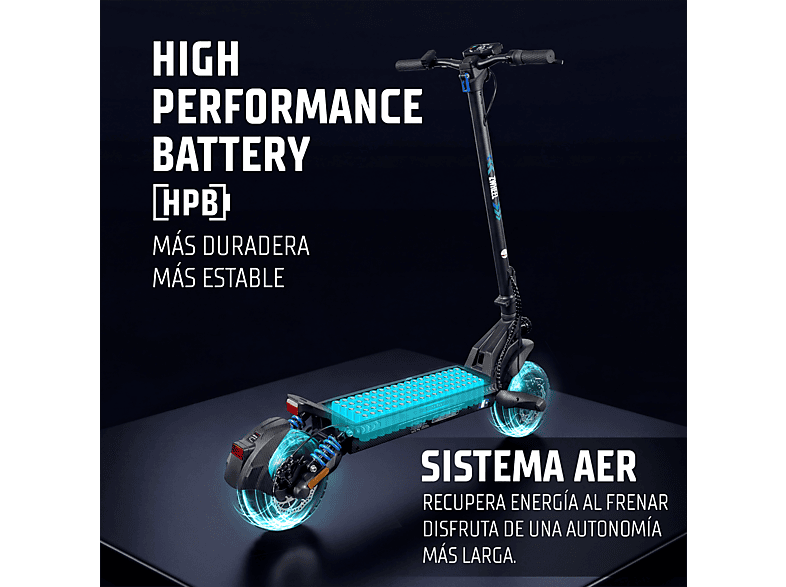 ZWHEEL ZLion Duo+ — Patinete eléctrico, Pot. máx. 2000 W, Carga máx. 120 kg, 17500 mAh, Negro, vista 5