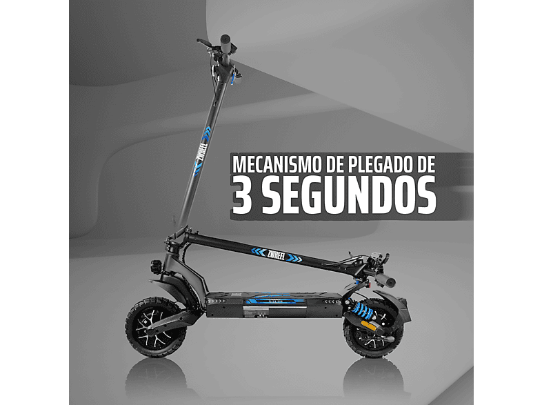 ZWHEEL ZLion Duo+ — Patinete eléctrico, Pot. máx. 2000 W, Carga máx. 120 kg, 17500 mAh, Negro, vista 6