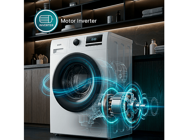 SVAN OL84ADW00 — Lavadora carga frontal, 8 kg, 15 programas, Blanco, vista 5