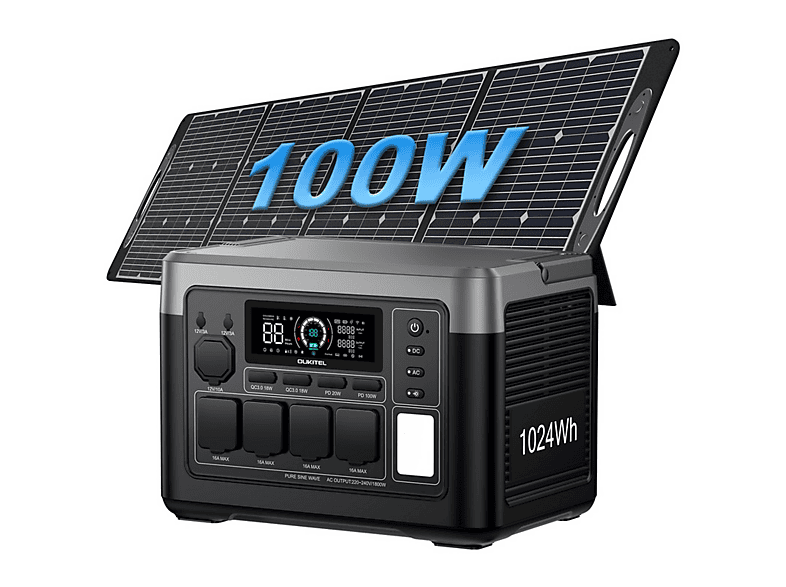 OUKITEL P1000E PLUS + PV100E — Estación de energía portátil