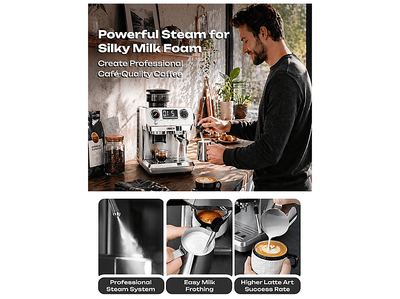 HIBREW H7 Lite — Cafetera express, Blanco, vista 2