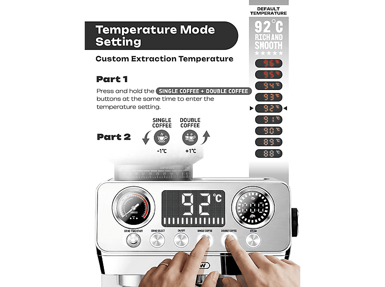 HIBREW H7 Lite — Cafetera express, Blanco, vista 3