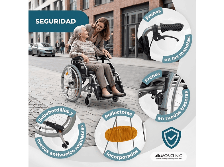 MOBICLINIC Trevi — Silla de ruedas, Negro, vista 3