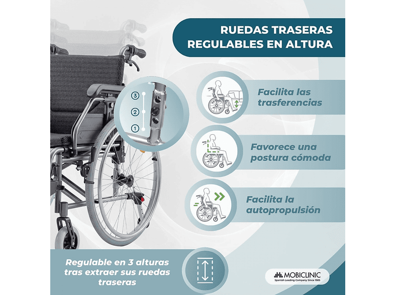 MOBICLINIC Trevi — Silla de ruedas, Negro, vista 4