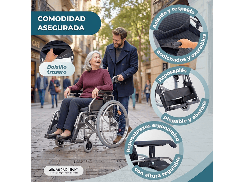 MOBICLINIC Trevi — Silla de ruedas, Negro, vista 6