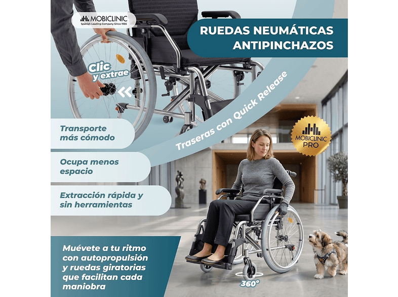 MOBICLINIC Trevi — Silla de ruedas, Negro, vista 7