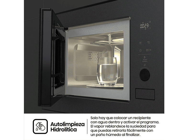 HISENSE BIM320G52MG — Microondas con grill integrable, 800 W, 5 potencia, 20 l, Negro Mate, vista 7