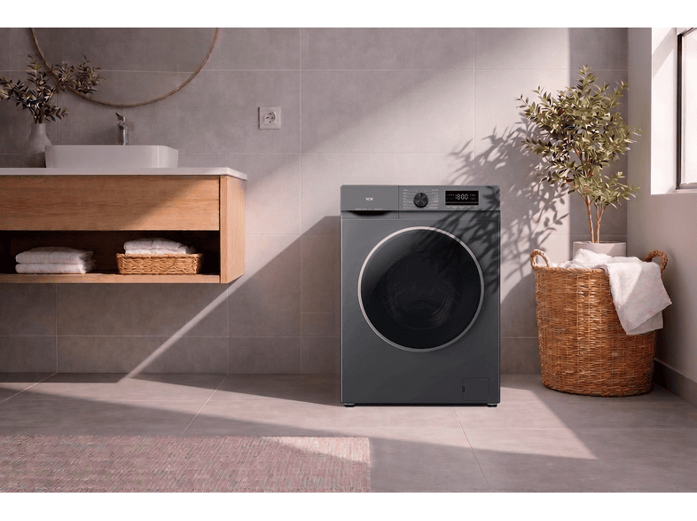 VOK EVW-10BAGL2412 — Lavadora de carga frontal, 10 kg, 14 programas, Gris, 1200 rpm, vista 9
