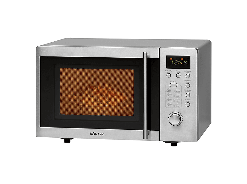BOMANN 622111 — Microondas libre instalación, 800 W, Inox, 5 potencia, 20 l