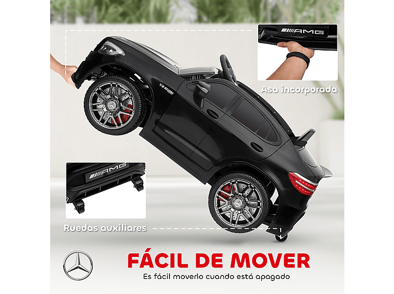 HOMCOM batería — Coche Eléctrico Infantil, luces, +3 años, 12V, mando a distancia, vista 9