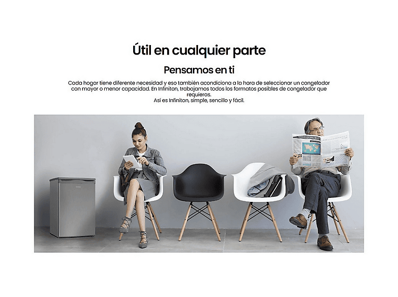INFINITON CV-A82I — Congelador vertical, 85 cm, Inox, vista 5