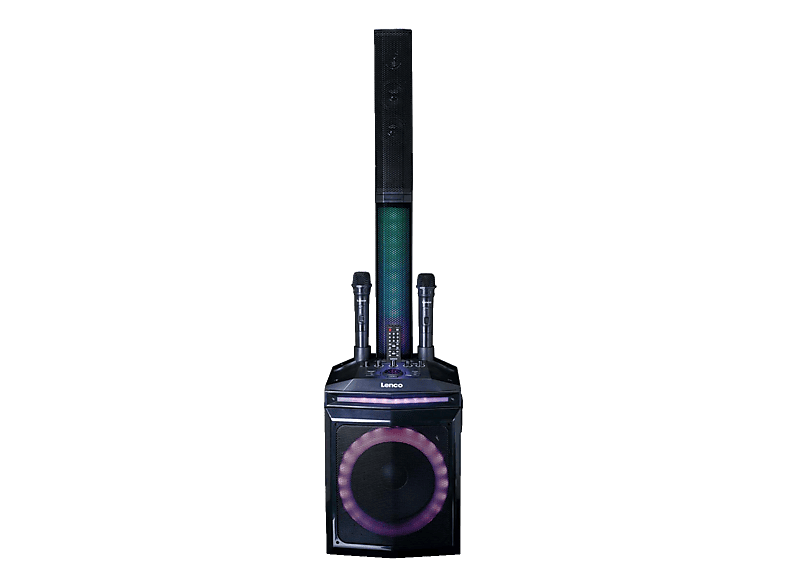 LENCO PA-220BK — Altavoz inalámbrico, Bluetooth, Negro, 120 Vatios, 4 canales