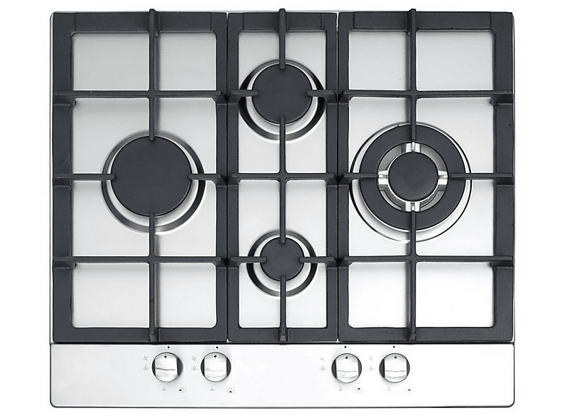 CATA 08066002 LGD 631 — Placa de gas, 580 mm, 4 zonas, Acero inoxidable