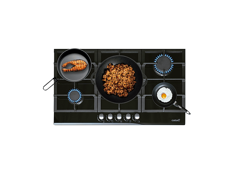 CATA LCI 9041 BK 8005404 — Placa de gas, 87,4 cm, Negro, 5 zonas, Butano o Natural, vista 6