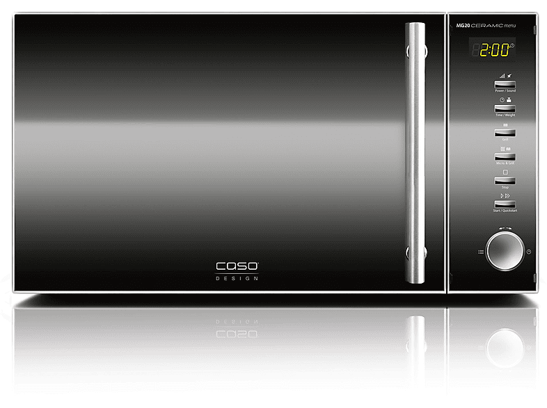 CASO 3323 MG20 — Microondas con grill, 800 W, Inox, 5 potencia, 20 l