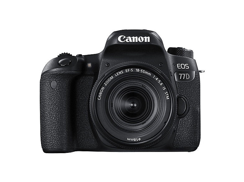 CANON 77D/1855IS/FHD — Cámara réflex, Negro, 25,80 megapixel, CMOS, Full HD 1080p