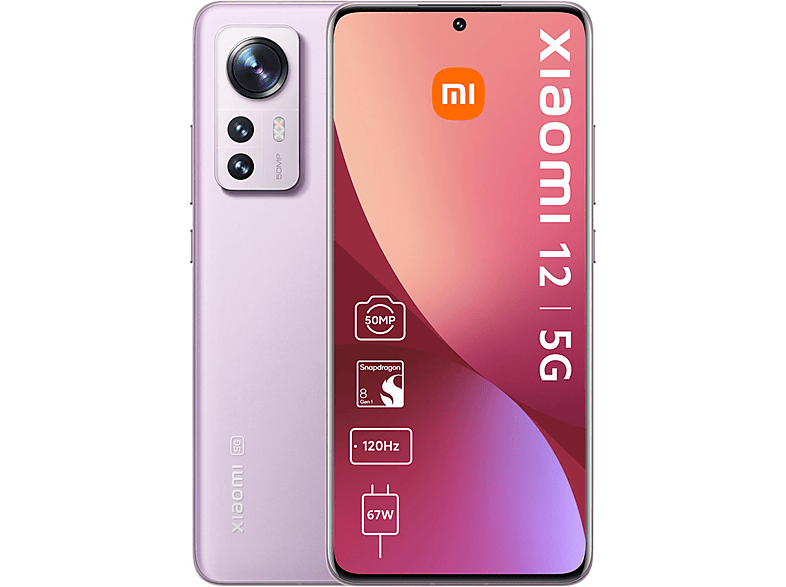 XIAOMI 12 6,25P/5G/8N/8+256GB/V — Smartphone, Púrpura, 8 GB RAM, 4500 mAh, Móvil Android