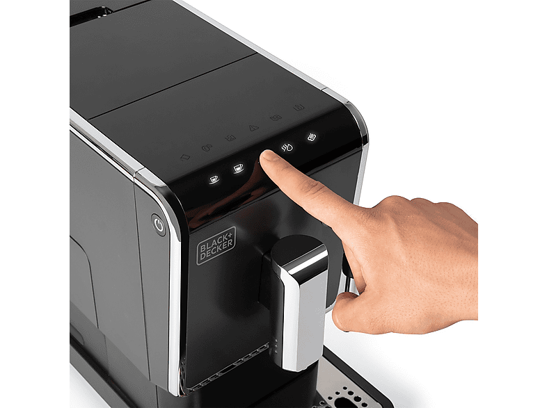 BLACK & DECKER BXCO1470E — Cafetera superautomática, 1470 W, Negro, 19 bar, 1 tazas, vista 4