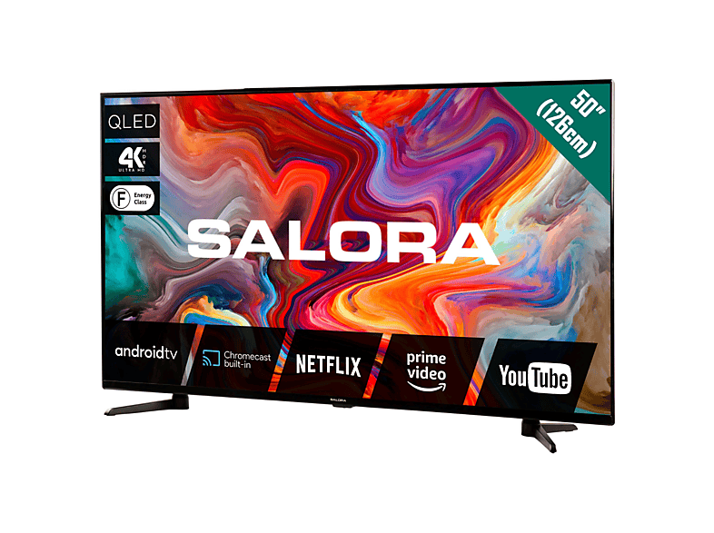 SALORA 50QLEDTV — TV QLED 50", Zwart, QLED 4K, Smart TV, DVB-T2 (H.265), vista 8