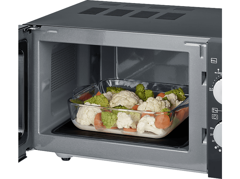 SEVERIN MW 7763 — Microondas con grill y base de vidrio, 1000 W, 10 potencia, 25 l, negro, vista 3