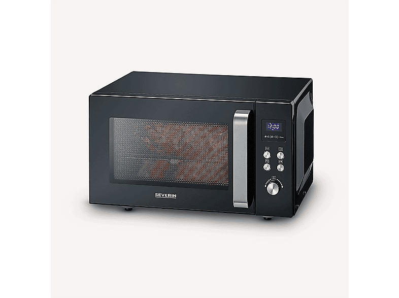 SEVERIN MW 7763 — Microondas con grill y base de vidrio, 1000 W, 10 potencia, 25 l, negro, vista 8