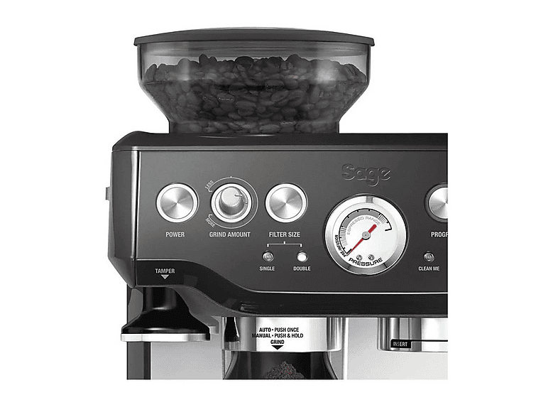 SAGE SES875BKS2EEU1A — Cafetera express, 1850 W, Negro, 15 bar, 0,48 ml, vista 2