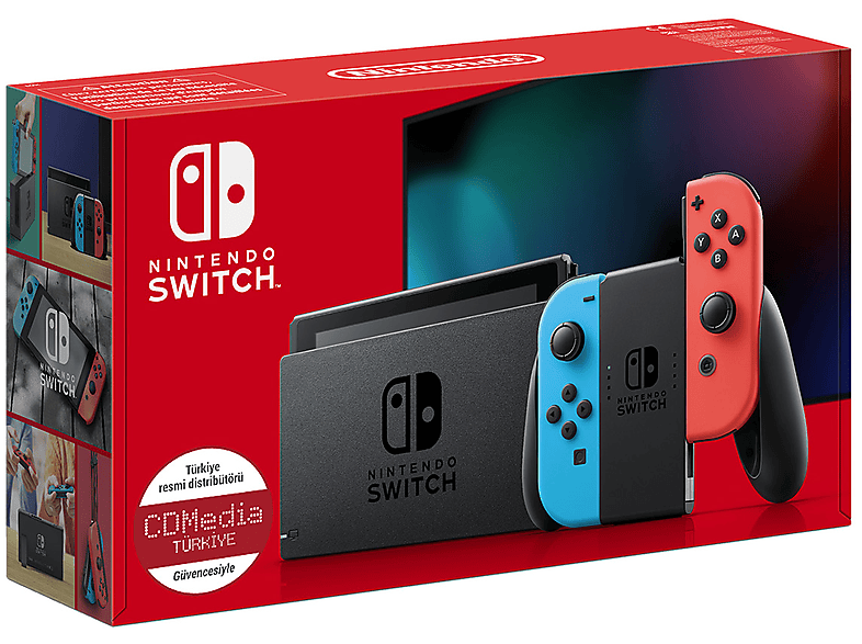 NINTENDO CONSOLA SWITCH AZUL/ROJO NEON — Consola Nintendo Switch, 32 GB, vista 4
