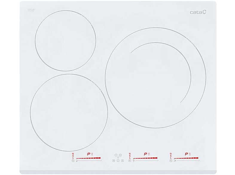 CATA 8053001 INSB 6003 WH — Placa de inducción, 59 cm, Blanco, 3 zonas