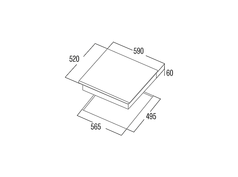 CATA 8053001 INSB 6003 WH — Placa de inducción, 59 cm, Blanco, 3 zonas, vista 4