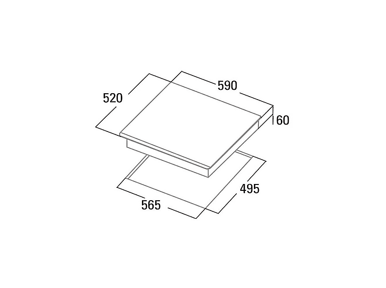 CATA INSB 6030 WH — Encimera inducción, 59 cm, Blanco, 3 zonas, vista 2